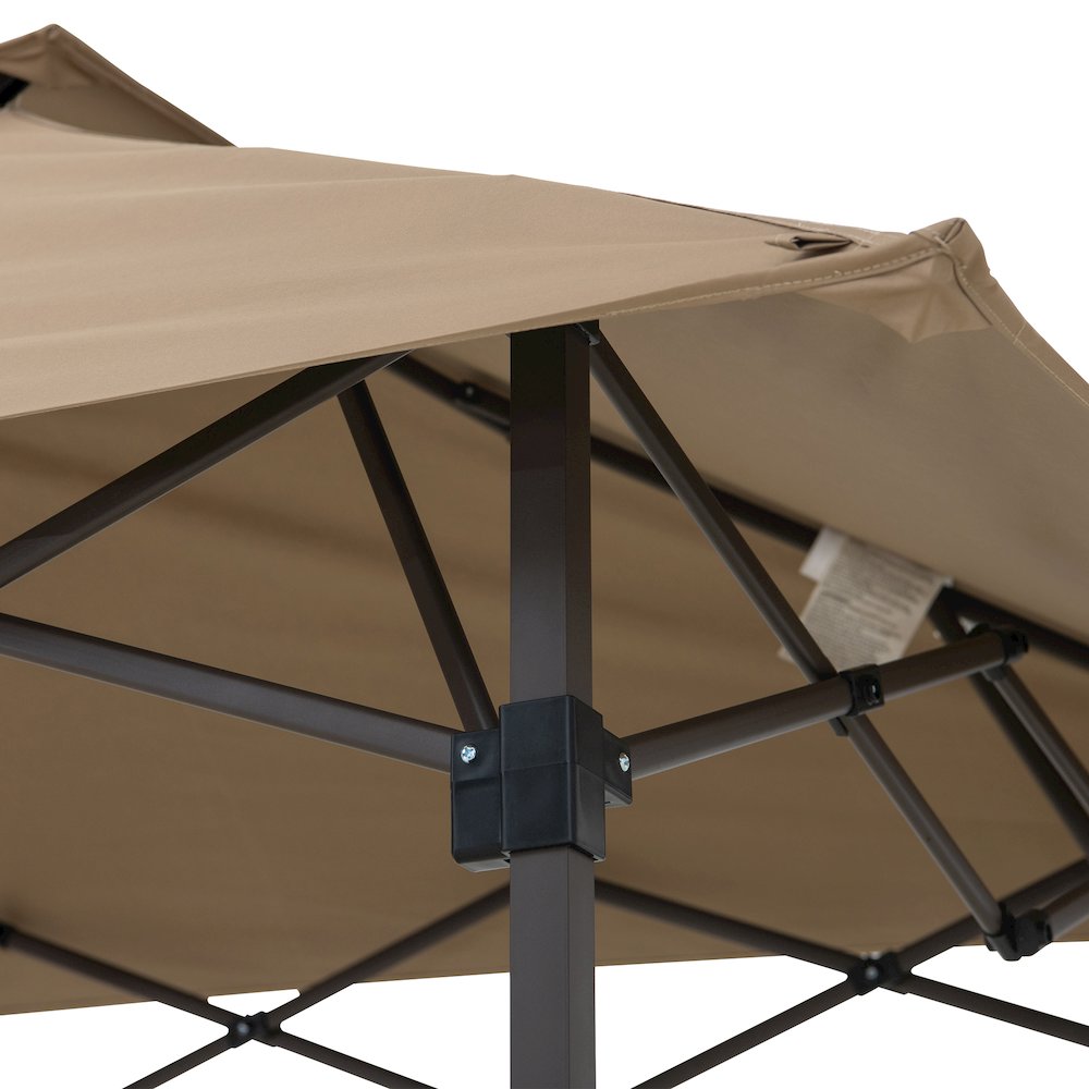 8x5 ftPop up Grill Gazebo with Magnetic LED Light and Carrying Bag, Brown. Picture 5
