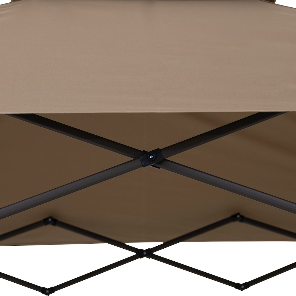 8x5 ftPop up Grill Gazebo with Magnetic LED Light and Carrying Bag, Brown. Picture 6