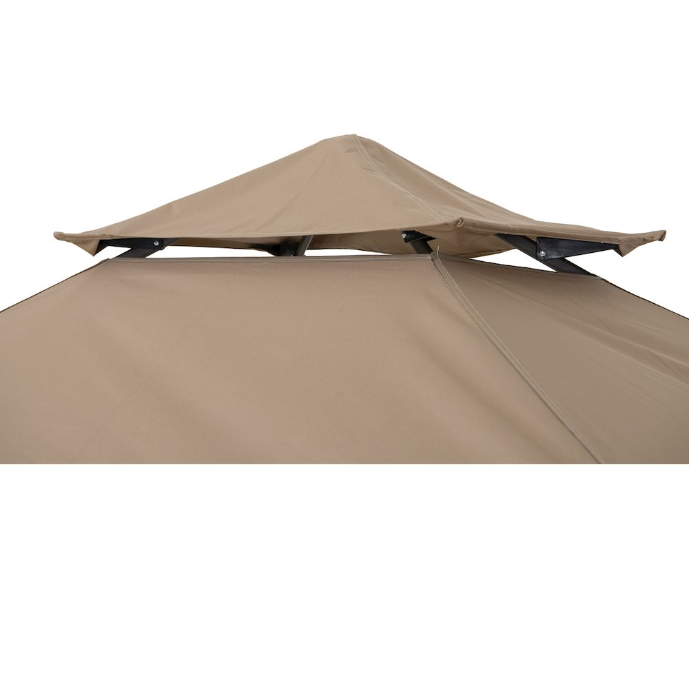 8x5 ftPop up Grill Gazebo with Magnetic LED Light and Carrying Bag, Brown. Picture 7