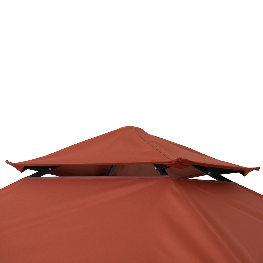 8x5 ftPop up Grill Gazebo with Magnetic LED Light and Carrying Bag, Red. Picture 4