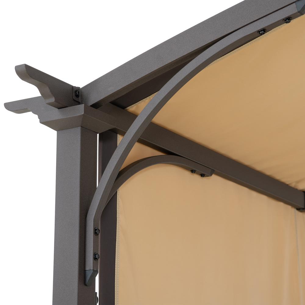 Sunjoy 9.5 x 11 ft. Outdoor Steel Arched Pergola. Picture 1