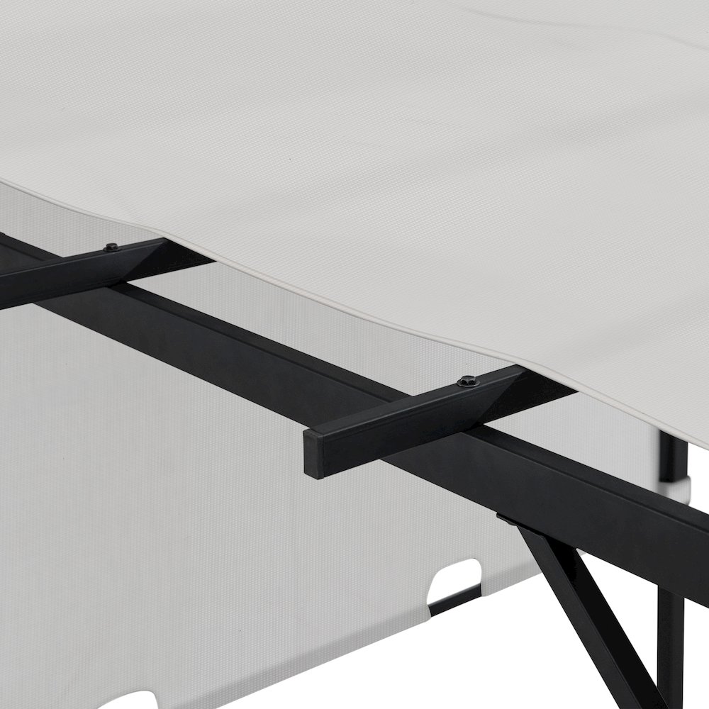 9 ft. x 9 ft. Black Steel Classic Pergola with Adjustable White Sling Shade. Picture 3