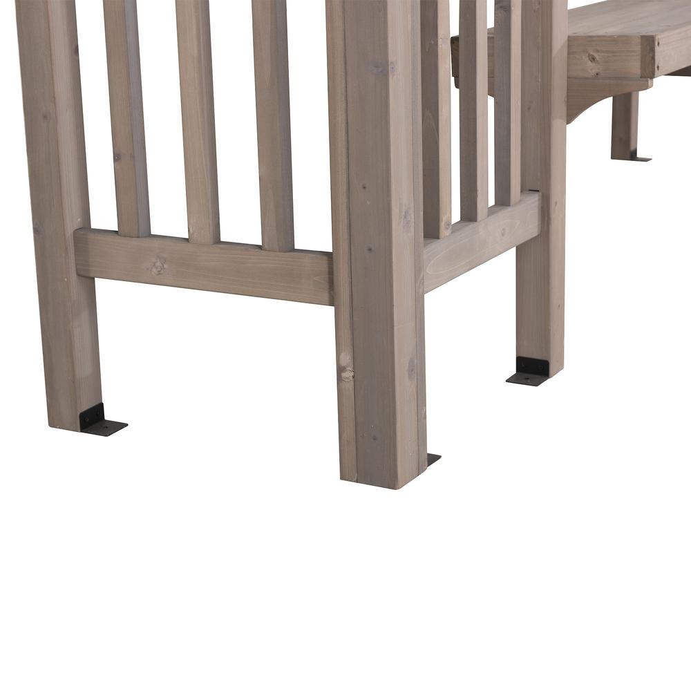 Outdoor Cedar Wood Framed Arched Pergola with weather-resistant canopy for Patio. Picture 2