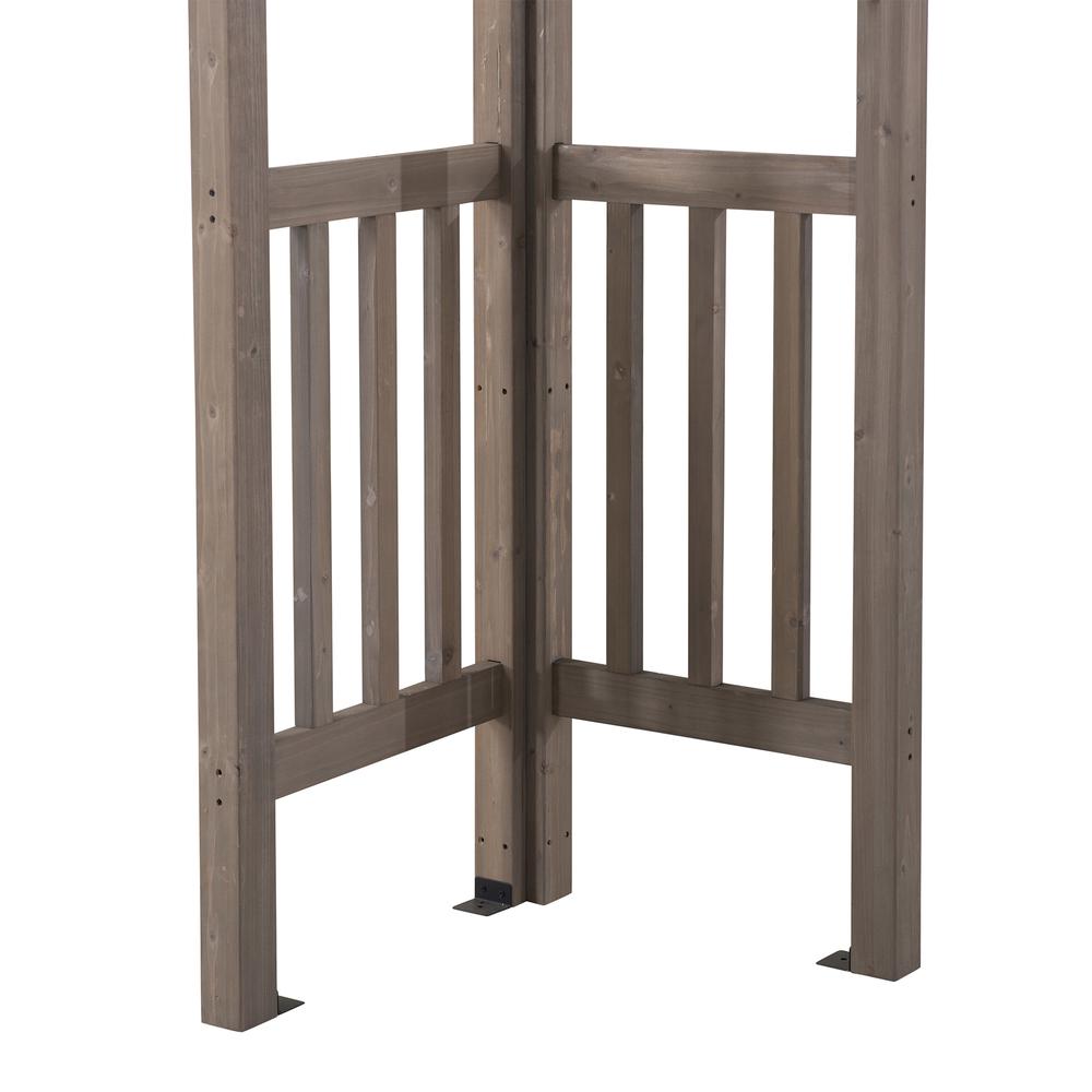 Outdoor Cedar Wood Framed Arched Pergola with weather-resistant canopy for Patio. Picture 5