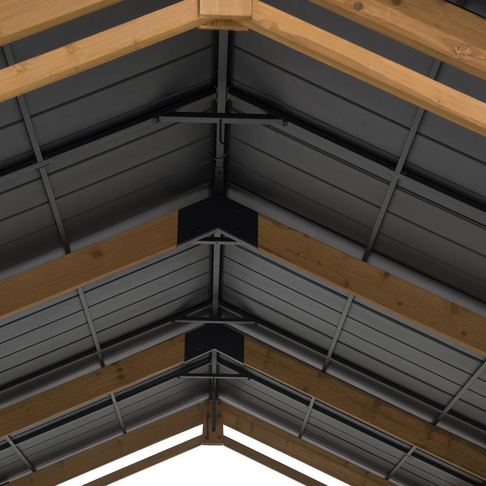 Cedar Wood Frame Carport Outdoor Patio Hardtop Gazebo. Picture 5