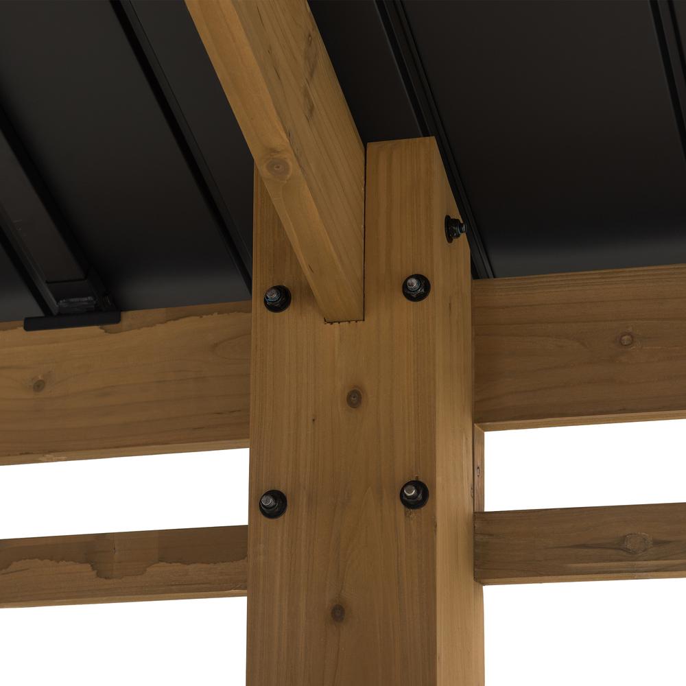 Cedar Wood Frame Carport Outdoor Patio Hardtop Gazebo. Picture 8