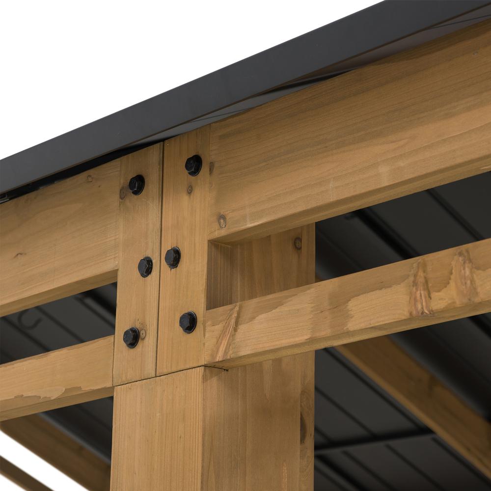 Cedar Wood Frame Carport Outdoor Patio Hardtop Gazebo. Picture 10
