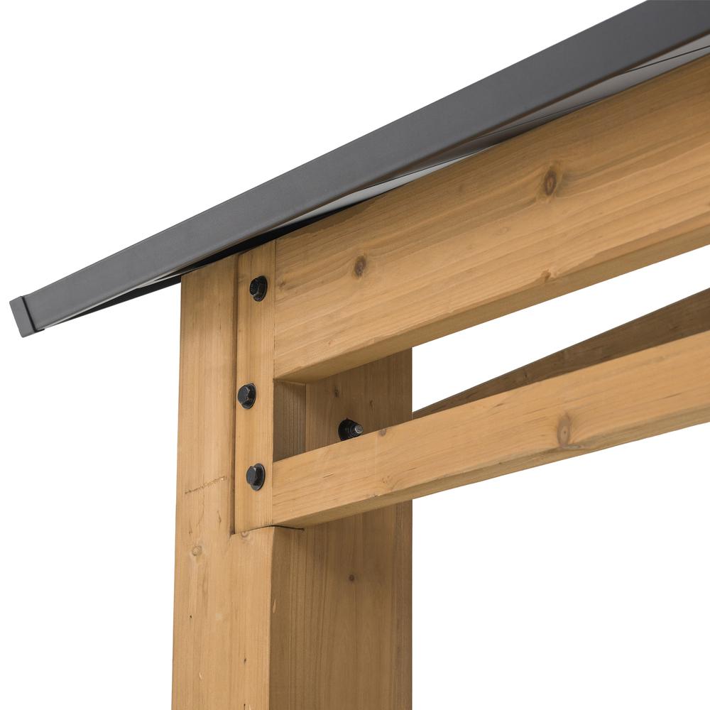 Cedar Wood Frame Carport Outdoor Patio Hardtop Gazebo. Picture 11