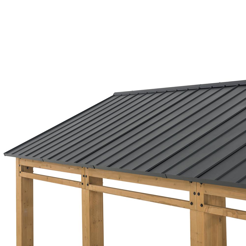Cedar Wood Frame Carport Outdoor Patio Hardtop Gazebo. Picture 14