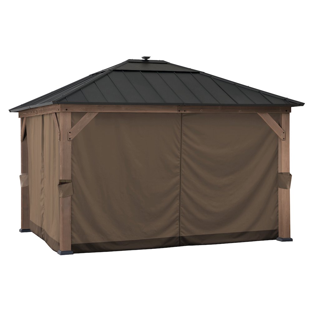 4-Side Privacy Side Wall Curtain for 11 x 13 ft Gazebo. Picture 1