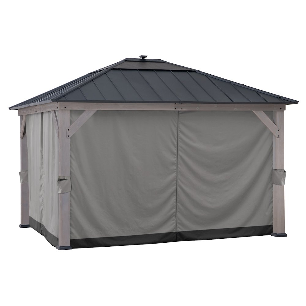 4-Side Privacy Side Wall Curtain for 11 x 13 ft Gazebo. Picture 1