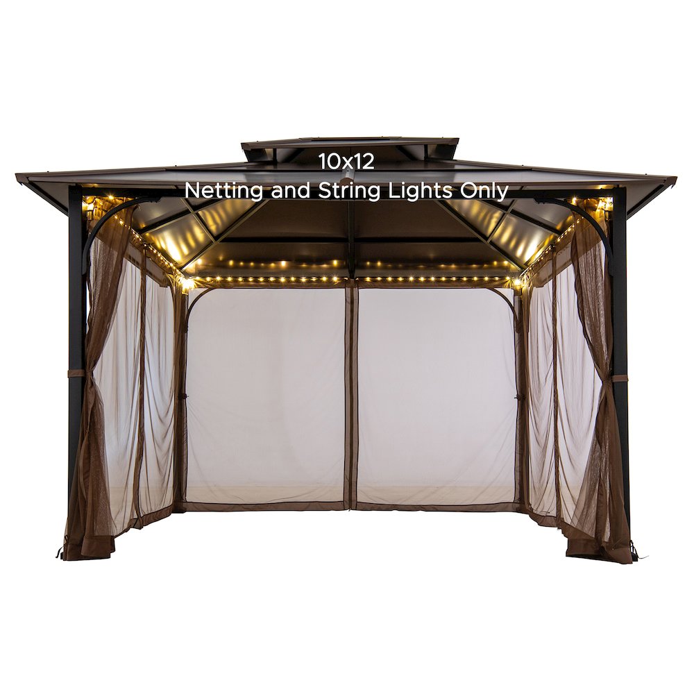 Netting for 10ft. x 12ft. Hardtop Gazebo with Warm White LED lights. Picture 1