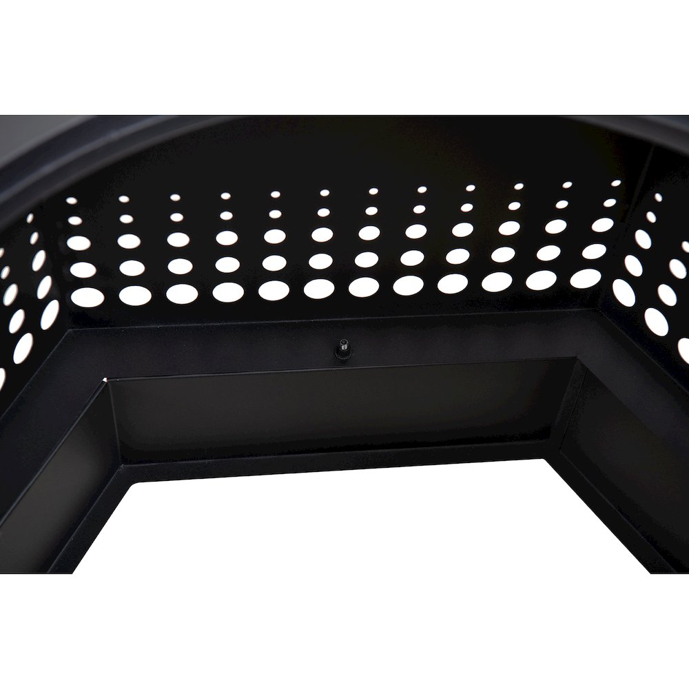 Lawrence 28. Black Steel Wood Burning Outdoor Smokeless Fire Pit with PVC Cover. Picture 4