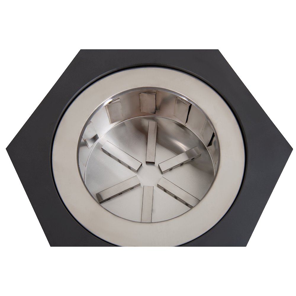 Lawrence 28. Black Steel Wood Burning Outdoor Smokeless Fire Pit with PVC Cover. Picture 7
