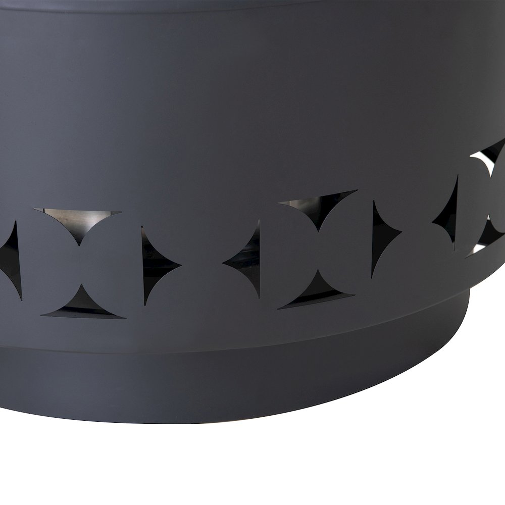 Lawrence 28. Black Steel Wood Burning Outdoor Smokeless Fire Pit with PVC Cover. Picture 7