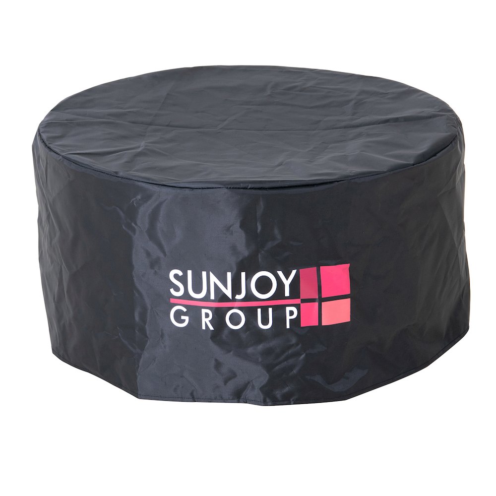 Lawrence 28. Black Steel Wood Burning Outdoor Smokeless Fire Pit with PVC Cover. Picture 4