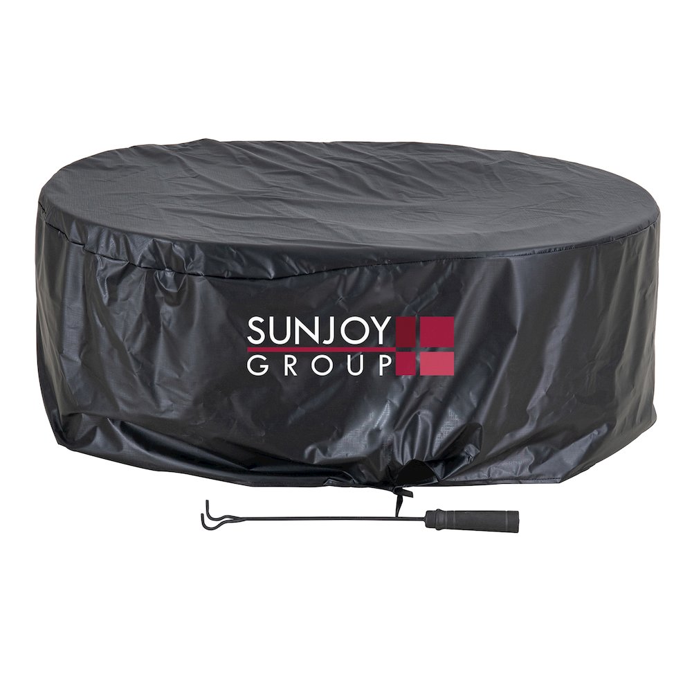 Lawrence 38. Black Steel Wood Burning Outdoor Smokeless Fire Pit with PVC Cover. Picture 6