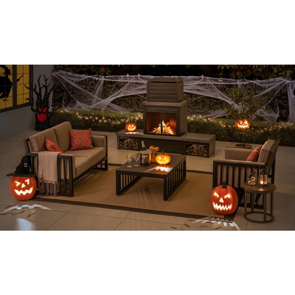Wood Burning Fireplace –  Outdoor Steel Fireplace with Chimney, Log Holders. Picture 42