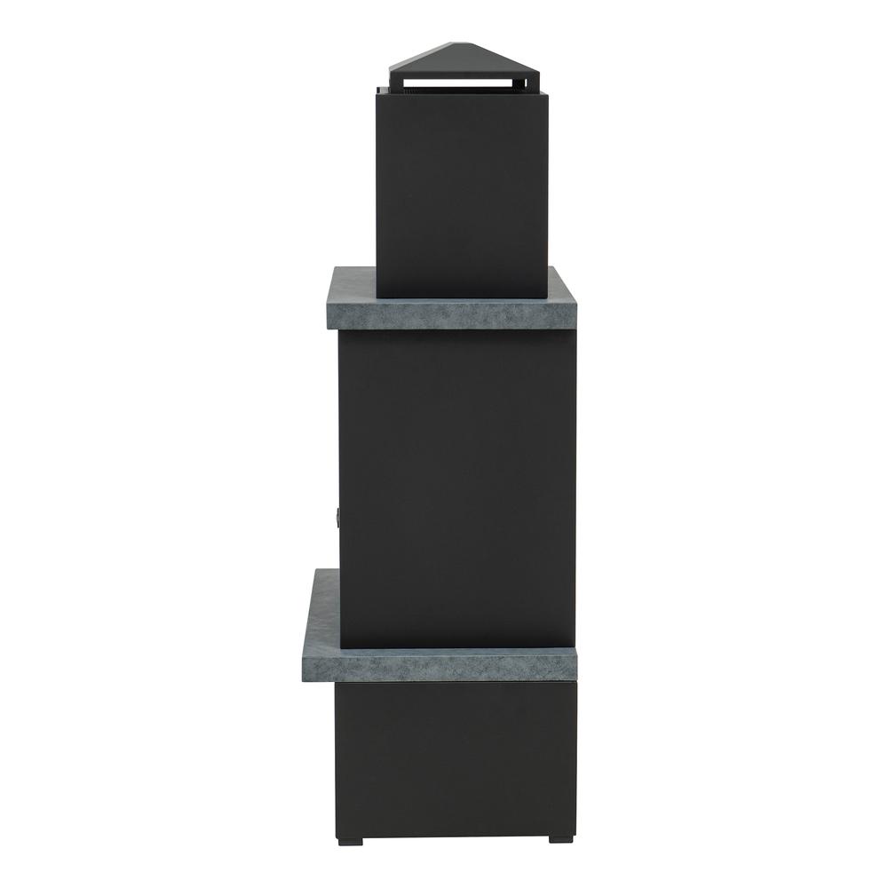 Wood Burning Fireplace –  Outdoor Steel Fireplace with Chimney, Log Holders. Picture 3
