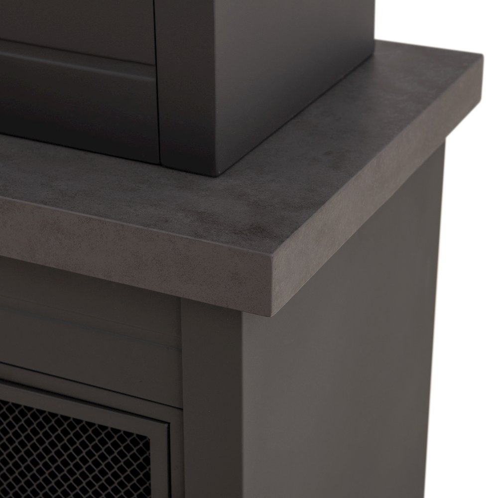 Wood Burning Fireplace-Matte Black Outdoor Steel Fireplace with Chimney. Picture 7