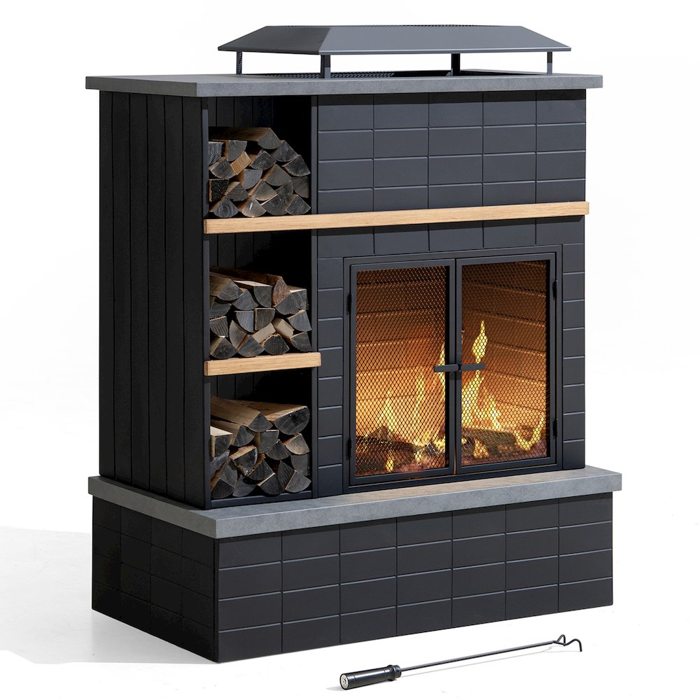 Sunjoy 42 in. Aukland Wood Burning Fireplace. Picture 1