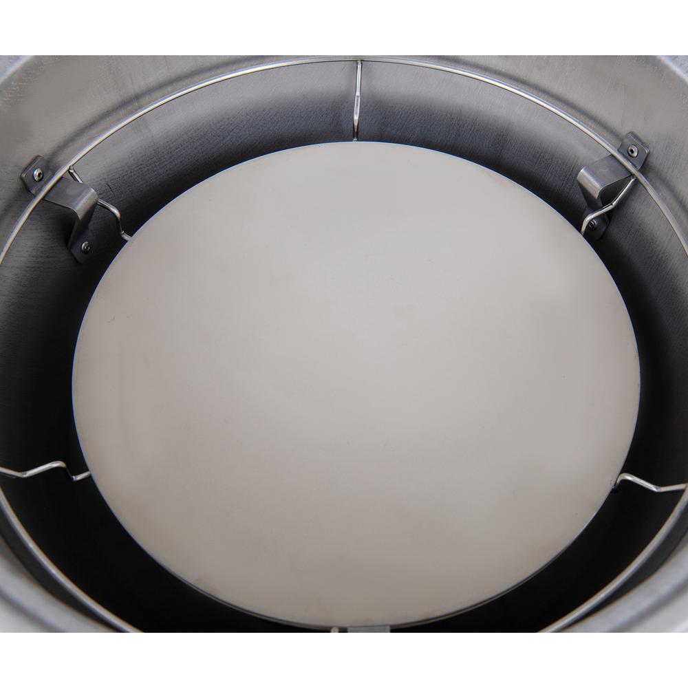 Sunjoy 20IN Egg-shaped Grill with Pizza Plate,white. Picture 5