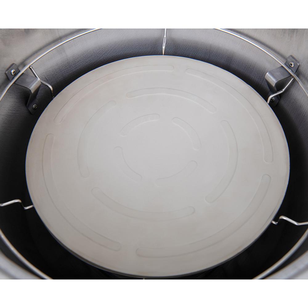 Sunjoy 20IN Egg-shaped Grill with Pizza Plate,white. Picture 6