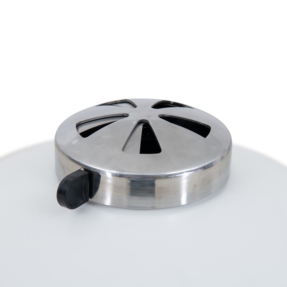 Sunjoy 20IN Egg-shaped Grill with Pizza Plate,white. Picture 9