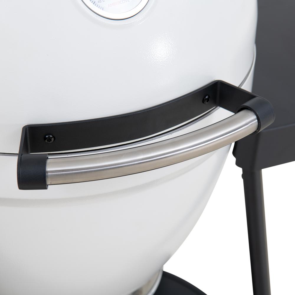 Sunjoy 20IN Egg-shaped Grill with Pizza Plate,white. Picture 12
