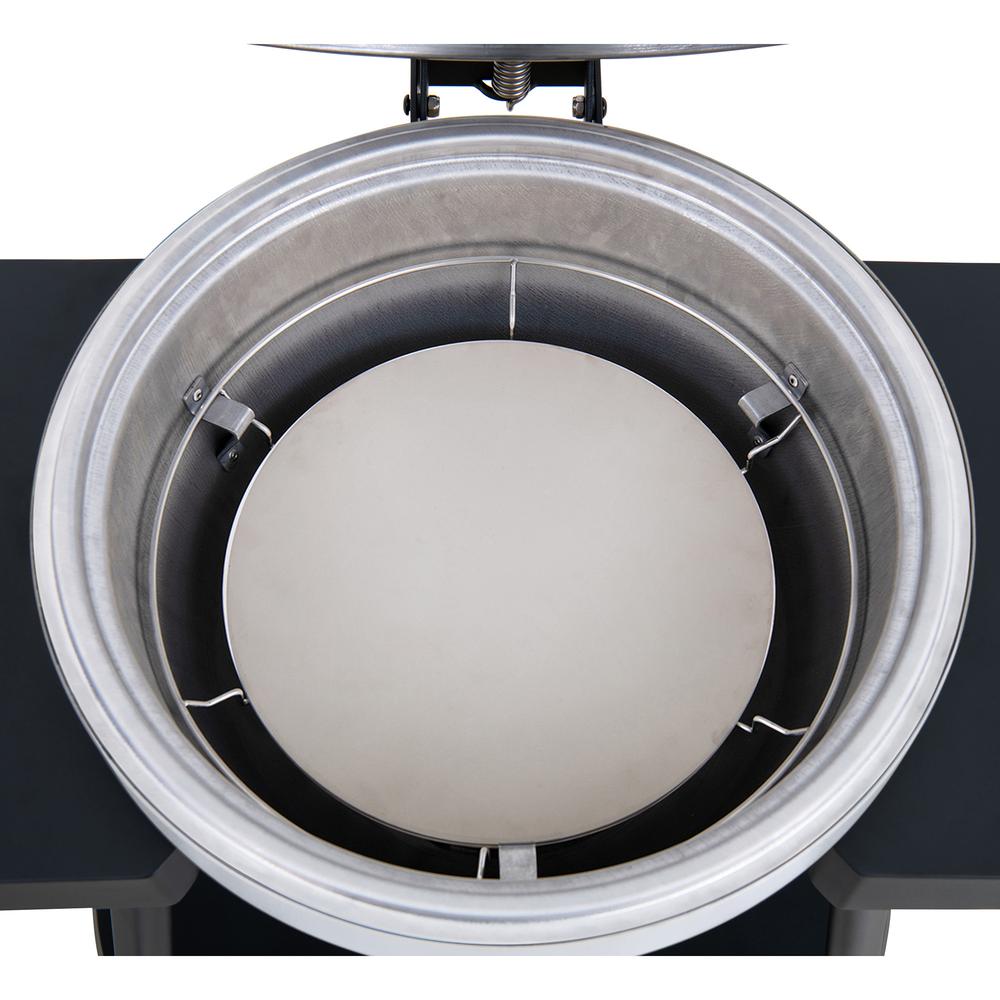 Sunjoy 20IN Egg-shaped Grill with Pizza Plate,white. Picture 17