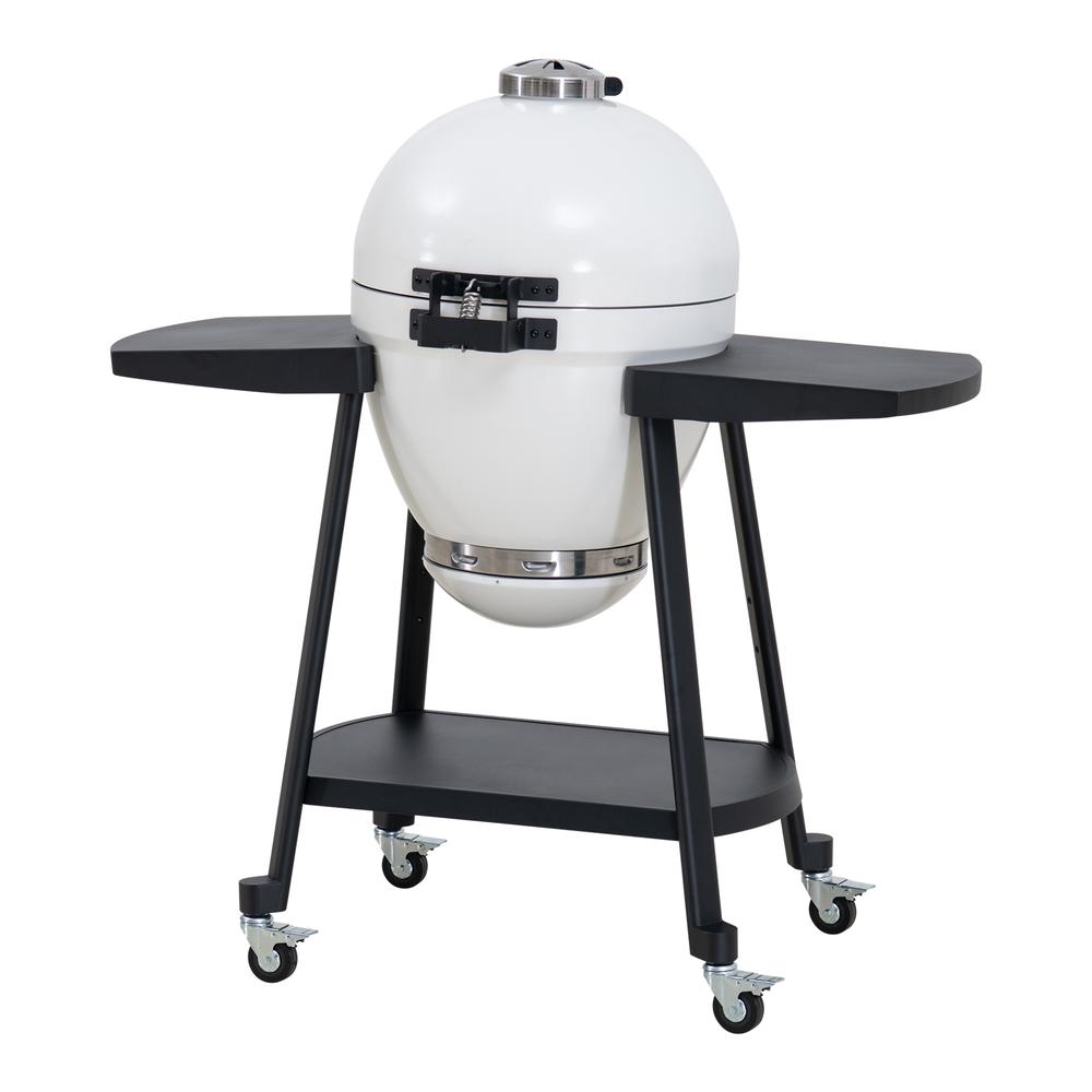 Sunjoy 20IN Egg-shaped Grill with Pizza Plate,white. Picture 24