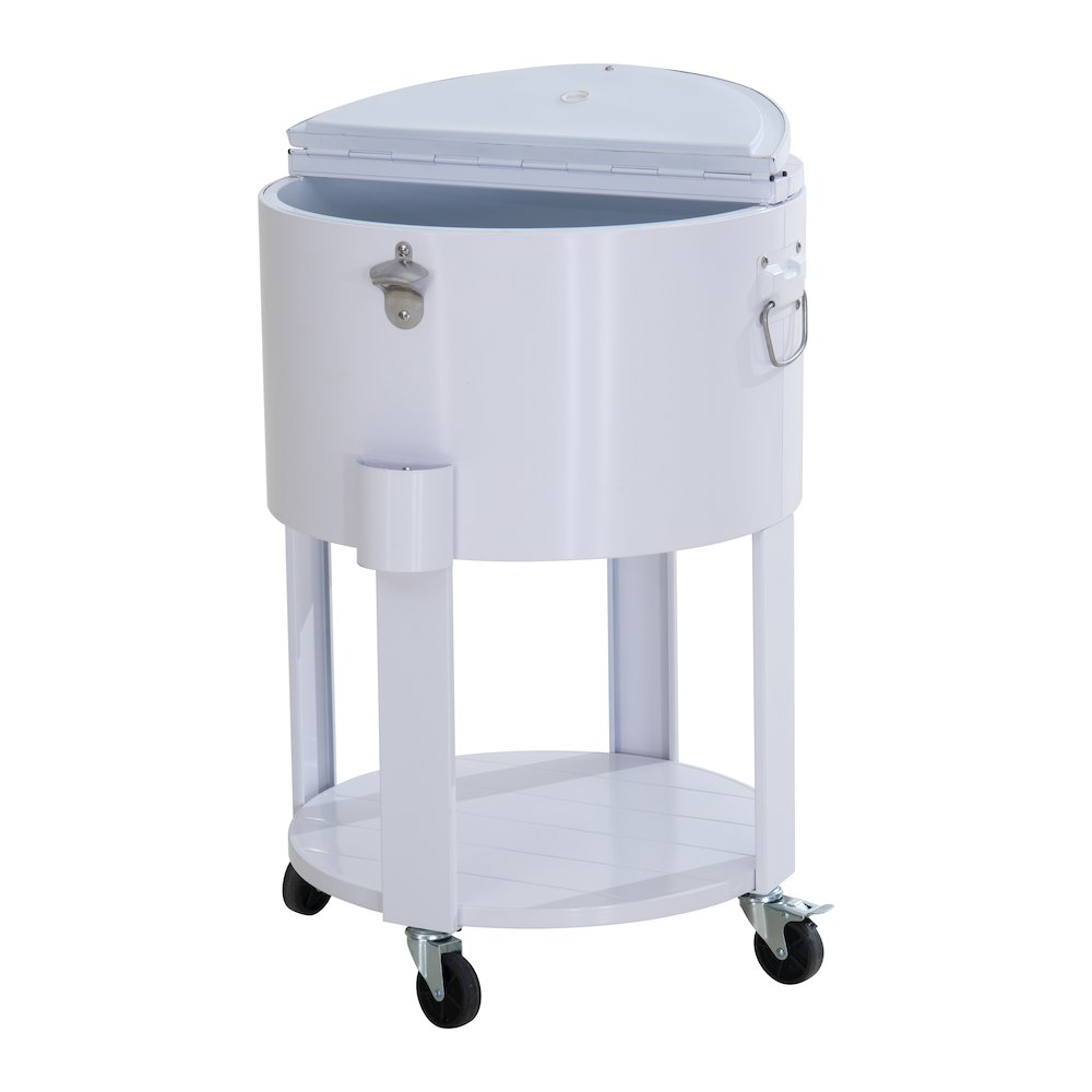 60 Quart Rolling Ice Chest Cooler Cart, Portable Patio Party Bar. Picture 1