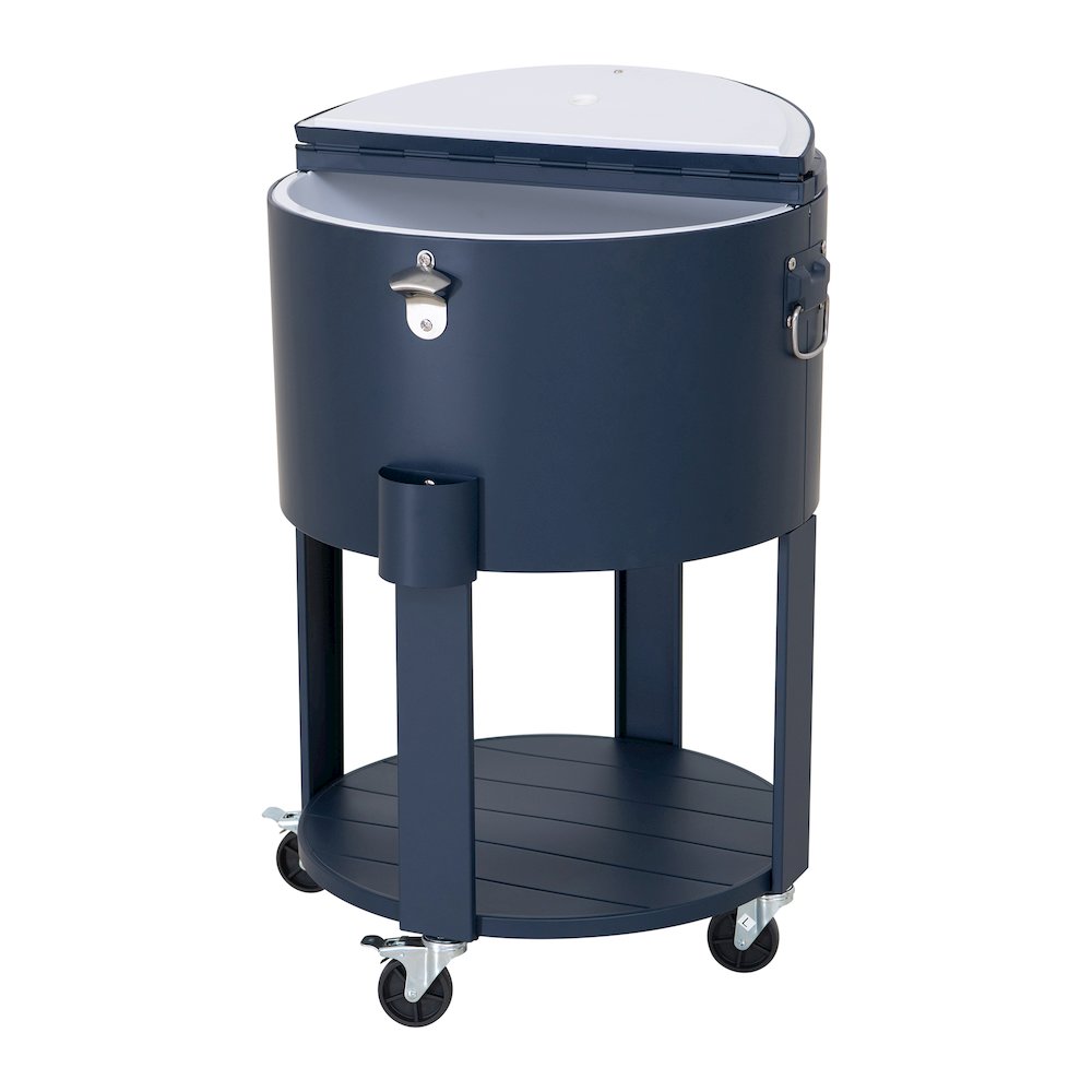 60 Quart Rolling Ice Chest Cooler Cart, Portable Patio Party Bar. Picture 1