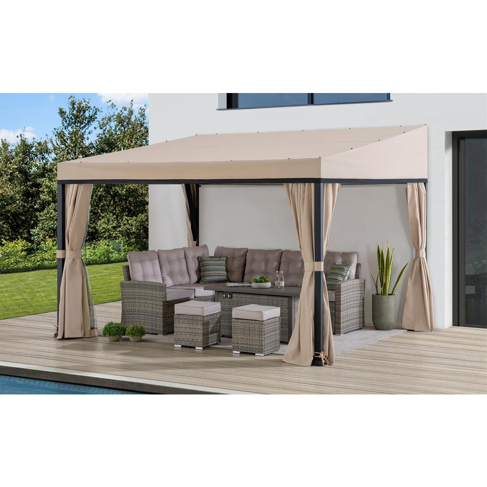 Sunjoy 10ft. x 12ft. Soft Top Gazebo with Curtain and Netting. Picture 6