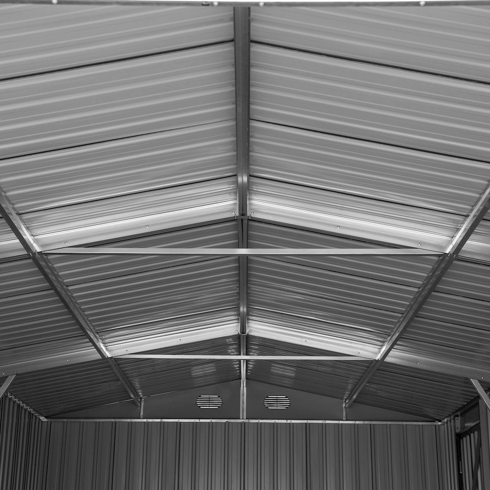 Sunjoy 10 ft. x 20 ft. Outdoor Storage Shed, Carport, Dark Grey. Picture 6