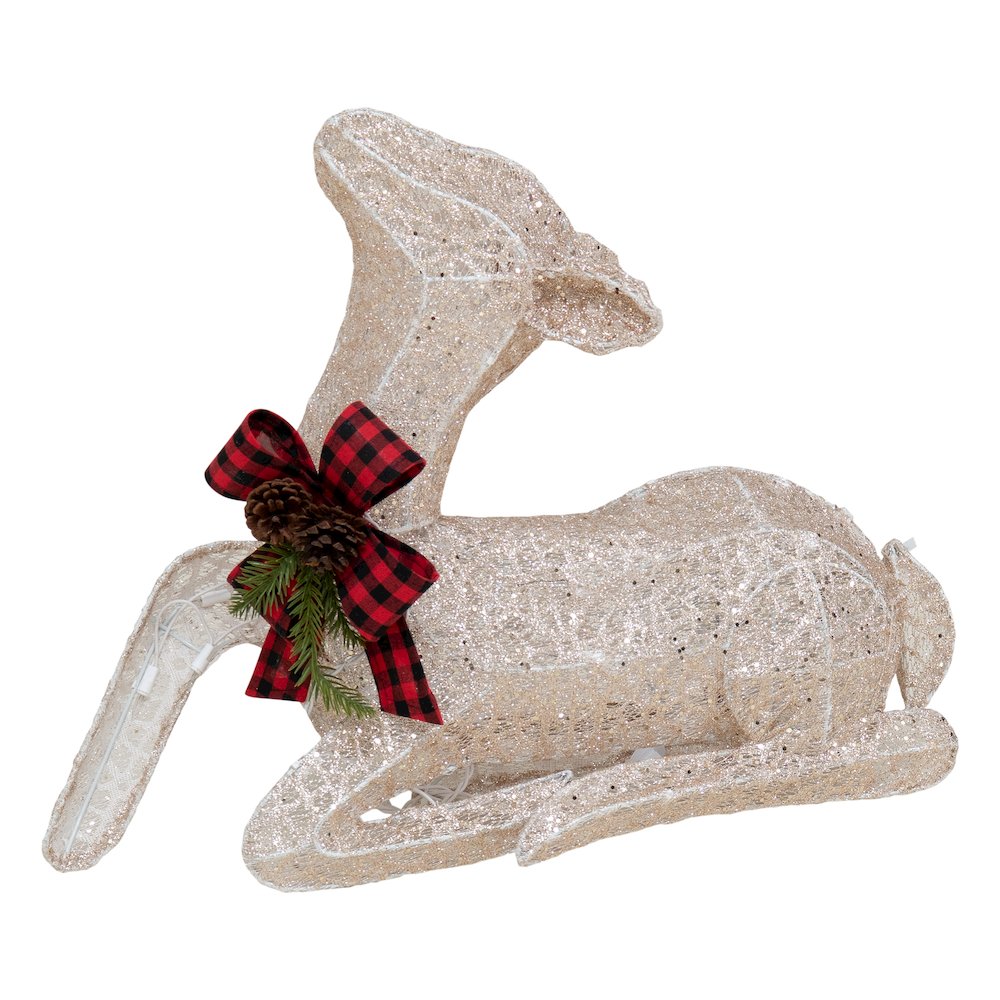 Sunjoy 2-Piece LED Lighted Lying Deer Holiday Outdoor Christmas Decoration Set. Picture 9