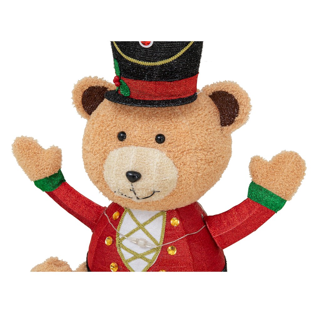 Sunjoy 57" LED Lighted Drumming Bear Holiday Outdoor Christmas Decoration. Picture 8