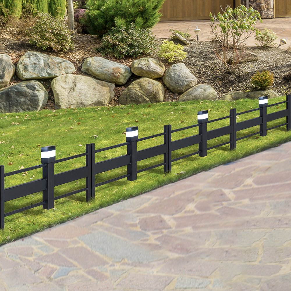 Sunjoy Cromwell Solar Garden Border Fencing Black (5PK). Picture 7