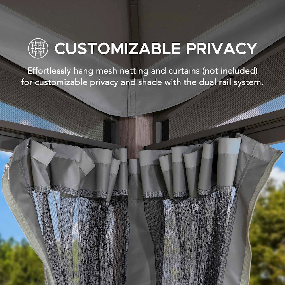 Sunjoy 12ft. X 12ft. Soft Top Gazebo with Netting. Picture 7