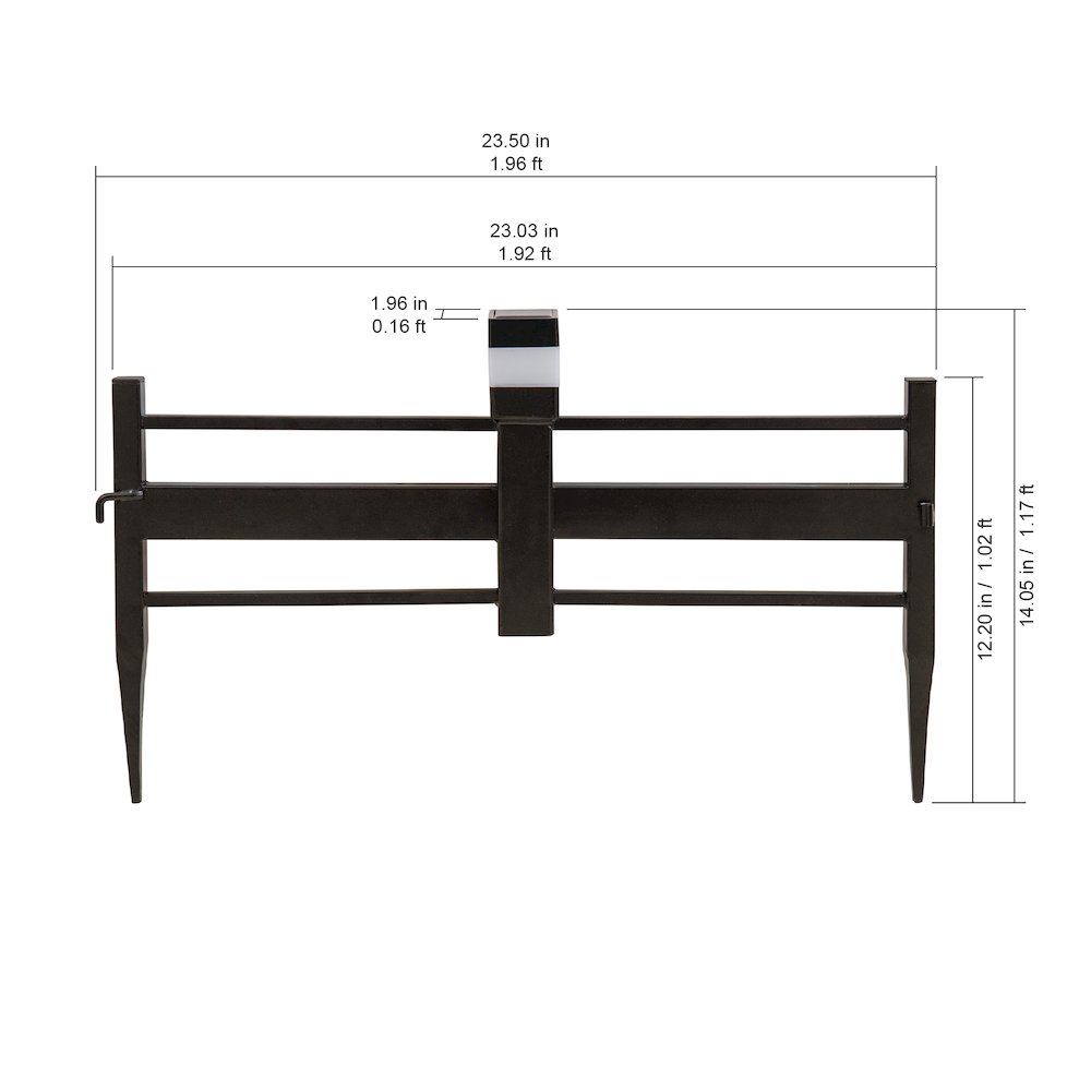 Sunjoy Cromwell Solar Garden Border Fencing Brown (5PK). Picture 2