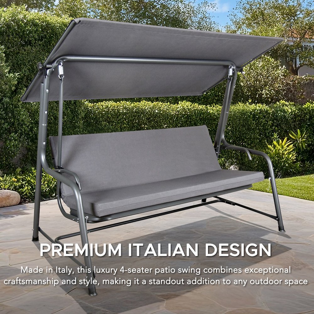 4-Seat Luxury Swing and Bed with Elastic Metal Mesh Seat. Picture 3