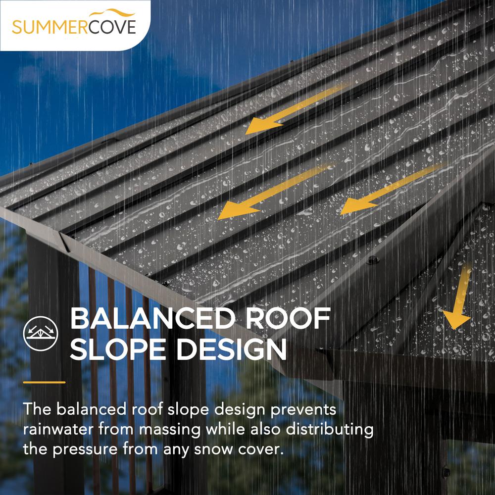 Sunjoy 11 x 13 ft Hardtop Gazebo Outdoor 2-Tier Steel Hardtop Metal Gazebo. Picture 6