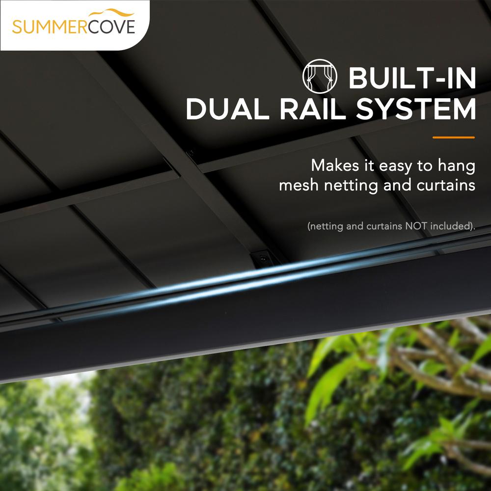 Sunjoy 11 x 13 ft Hardtop Gazebo Outdoor 2-Tier Steel Hardtop Metal Gazebo. Picture 8