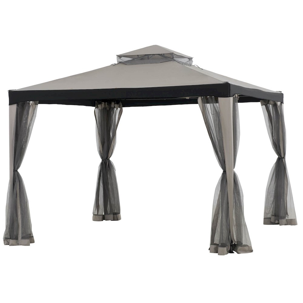 Sunjoy 10 ft. x 10 ft. OPP Gazebo with Netting. Picture 1