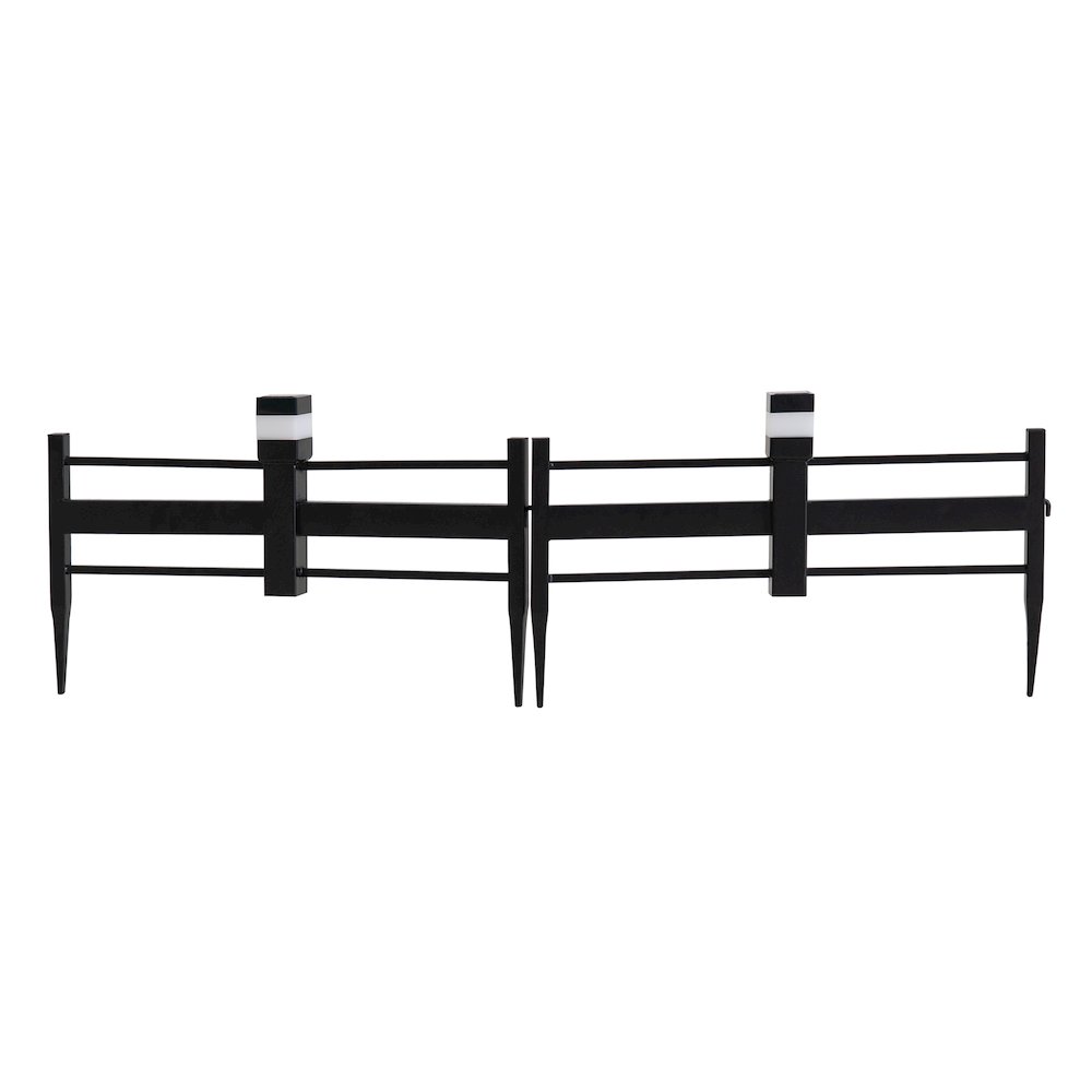 Sunjoy Cromwell Solar Garden Border Fencing Black (5PK). Picture 6