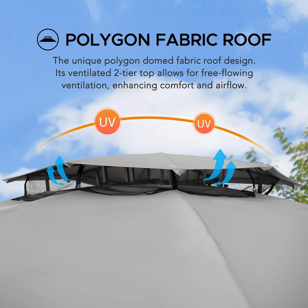 Sunjoy 12ft. X 12ft. Soft Top Gazebo with Netting. Picture 9