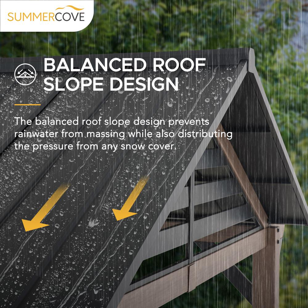 Sunjoy Kinzie 13 x 13 ft Hardtop Gazebo With Pergola Awnings. Picture 7