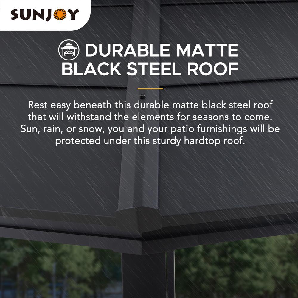 Sunjoy 15 x 15 ft. Outdoor Hardtop Octagon Double Tiered Metal Gazebo. Picture 9