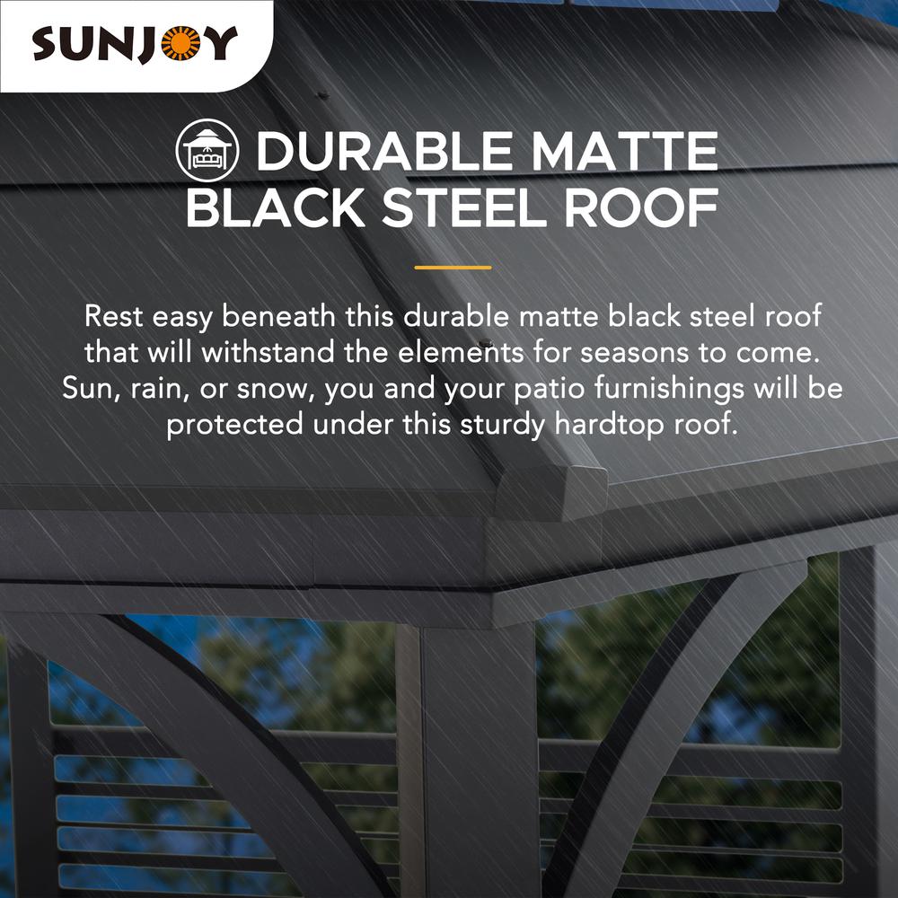 Sunjoy 15 x 15 ft. Outdoor Hardtop Hexagon Double Tiered Metal Gazebo. Picture 8