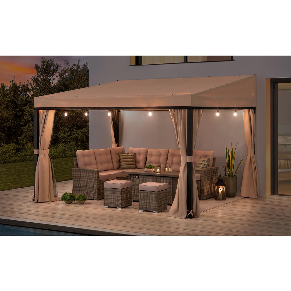 Sunjoy 10ft. x 12ft. Soft Top Gazebo with Curtain and Netting. Picture 5